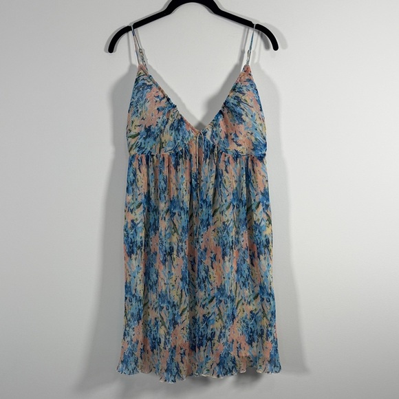 NWOT Abercrombie & Fitch Plisse Ruched Floral Babydoll Dress - Picture 1 of 7